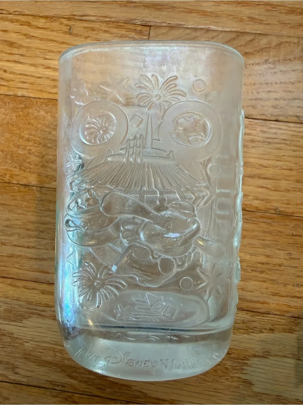 2000 Mickey Mouse McDonalds Square Glass Cup Preowned Disney Mickey Mouse Clear